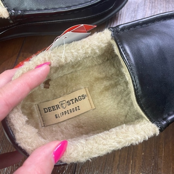 NWT Deer Stags Slipperooz Men’s Black Slippers Size 9 - Picture 5 of 7